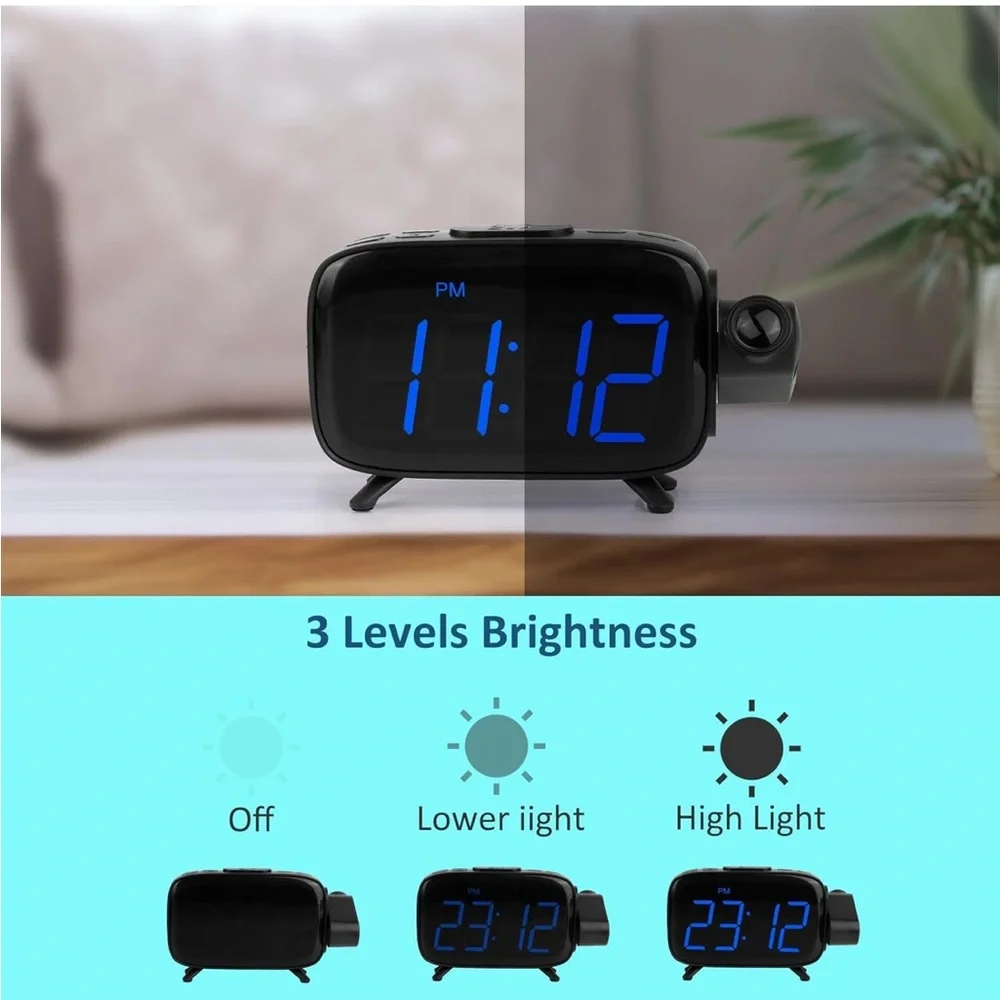 Digital‎ Projection Alarm Clocks for Bedrooms - Large LED Display